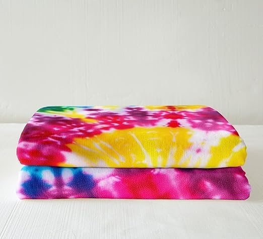 Erosebridal Tie Dye Blanket Queen(90"x90"),Kids Colorful Rainbow Bed Blanket for Couch Sofa,Chic Boho Hippie Girls Boys Cozy Plush Fuzzy Blanket for Adult Women Teen Tie Dye Decor Soft Microfiber