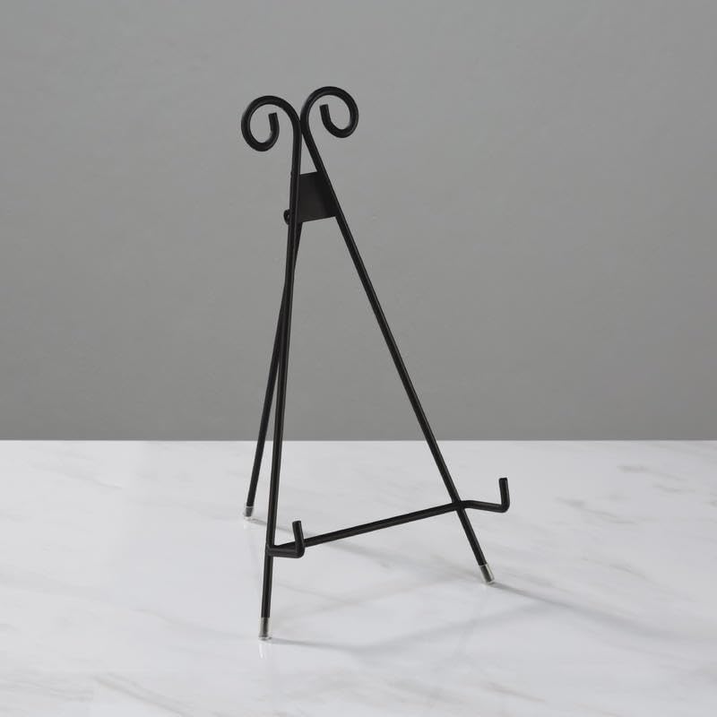 TRIPAR International Black Straight Easel Large - 13" | Perfect for Books, Plates, Photos & More | Lightweight Display Holder |