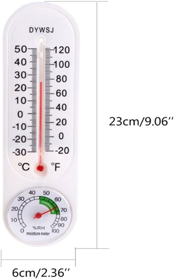 ZJchao Vertical Thermometer, Humidity Meter with Celsius and Fahrenheit for Greenhouse, Office, Labs, Nursery and More