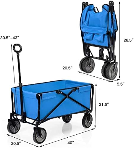 Portable Camping Cart,Outdoor Coapsible Utility Wagon Heavy Garden Portable Hand Cart for Outdoor Beach Garden ping Camping Picnic