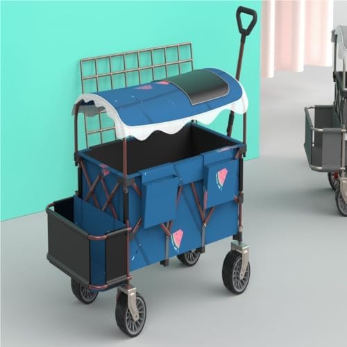 Portable Camping Cart,Outdoor Beach Trolley Cart Folding Hand Pulled Trailer for Camping and Picnic Portable Travel Equipment for Outdoor Activities