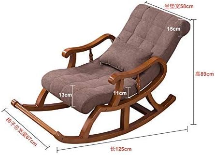 LSLYTQ Rocking Chair Reclining Chair Folding Rocking Chair Home Nap Cool Chair Adult Lunch Break Easy Chair Lounge Chair