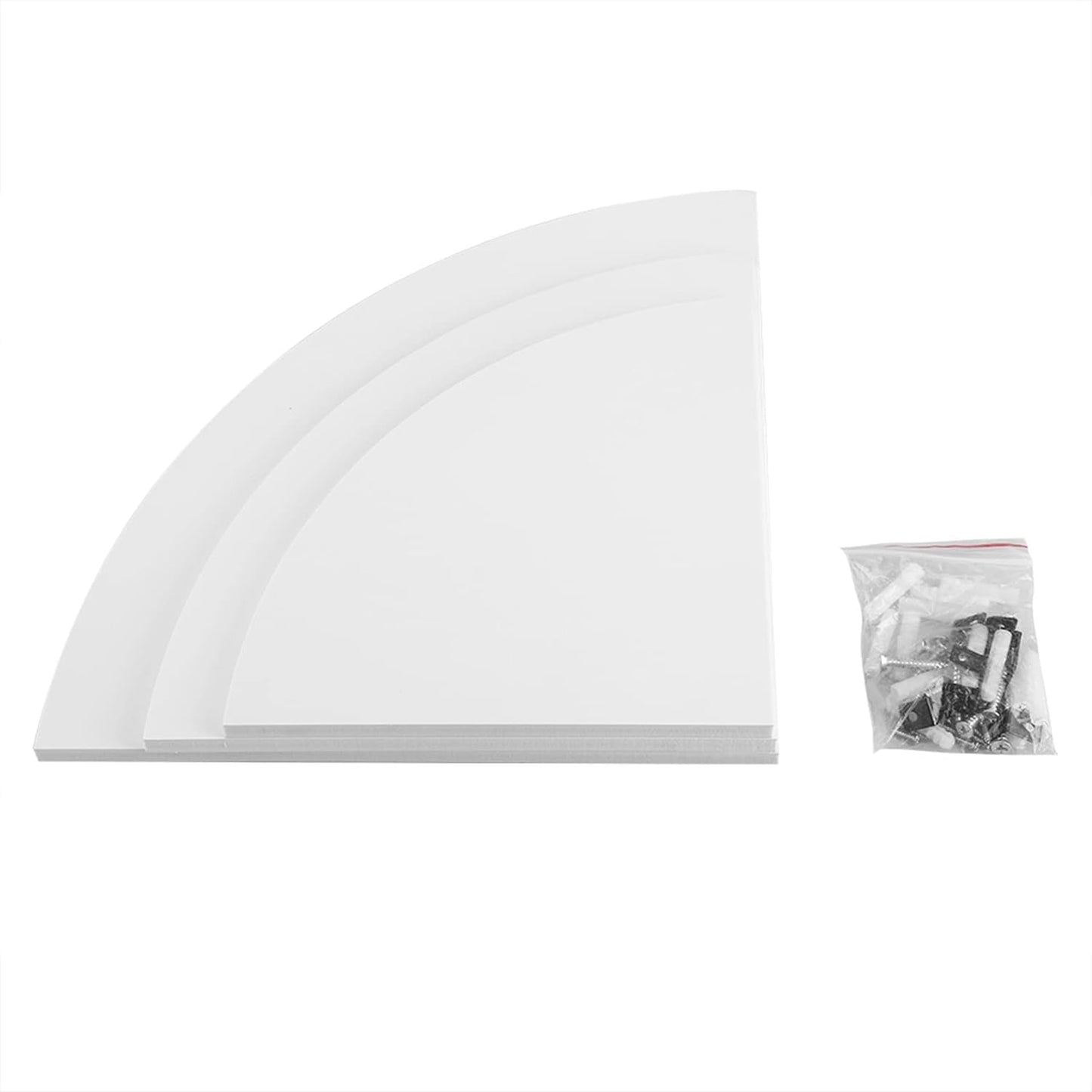 GOTOTOP White Corner Shelf 30Cm 3Pcs Wall Corner Floating Shelf, Wall Mounted Floating Corner Shelf Storage Rack Bookshelves for Kitchen Bedroom Office Hotel Decor, 5Kg Loading Below