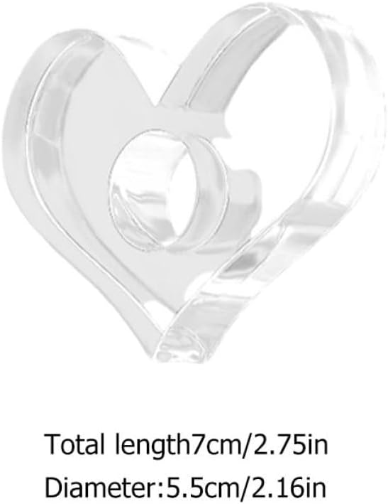 PRETYZOOM Acrylic Thumb Book Support Set 4pcs (mini 1.8cm, Small 2.0cm, Medium 2.2cm, Large 2.4cm) Heart-Shaped Finger Ring Bookmarkers for Home Reading Accessories