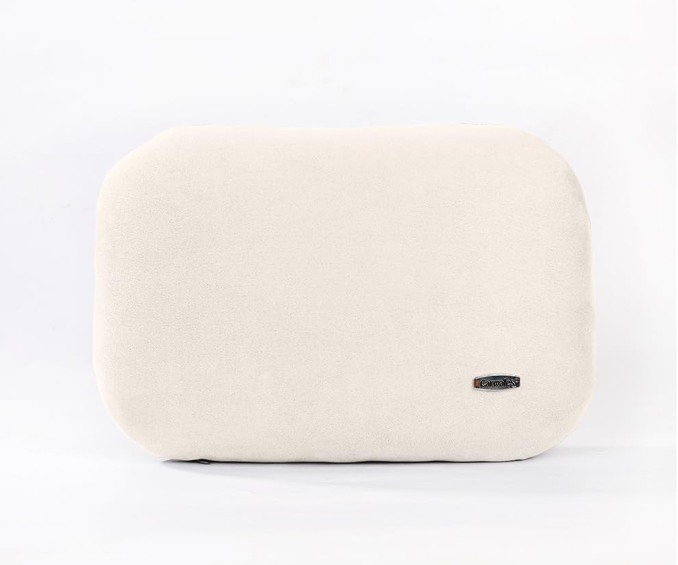Beige Lumbar Support Pillow for Car Driving Seat Soft Latex Lower Back Support Relax Home Desk Office Accessories Chair Cushion Pain Relief