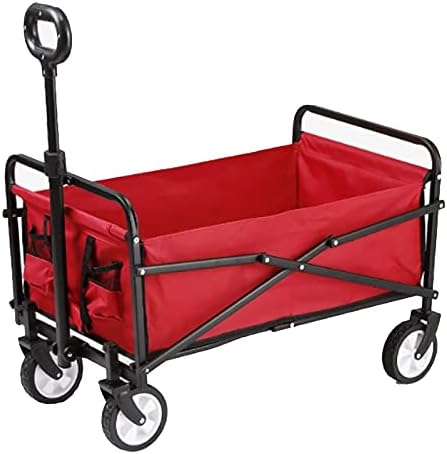 Trolleys, Foldigarden Wagon Trolley,Outdoor Campicart,The Maximum Load is 60Kg,360° Universal Wheel,Easy to Fold,Suitable for Outdoor,Camping/Red