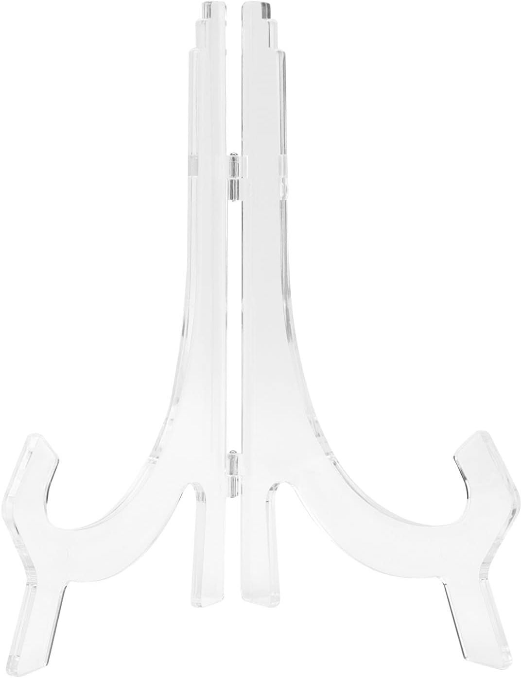 Clear Acrylic Display Stand, Round Clock Stand Acrylic Easel Stand for Picture Decorative Plate Book Photo Easel Flat Plates