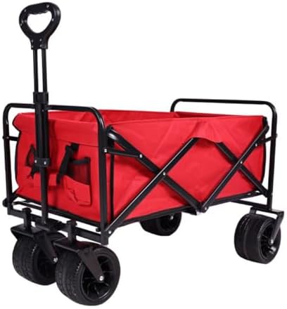 Heavy-Duty Collapsible Wagon Cart with Universal Wheels, 100L All-Terrain Folding Trolley for Beach, Garden, Camping - Silent, Foldable Design with Large Wheels