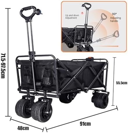 Portable Camping Cart,Electric Camping Festival Trolley Cart with Electric Assistance Folding Garden Wagon 200L/150KG Large Capacity for Camping Outdoor Activities Be