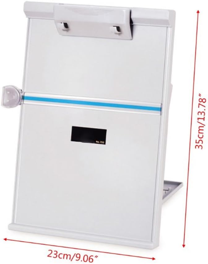 Plastic Clip Typing Paper Holder File Adjustable Computer Book Standing Reading Stand Office Supplies