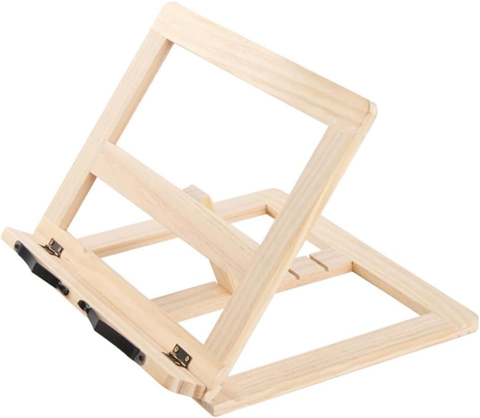 Foldable Book Stand Wood Angle Adjustable Library Stationery Bookshelf Tablet PC Support