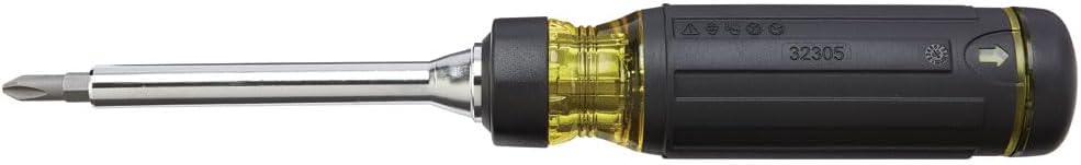 Klein Tools 32305 Multi-bit Ratcheting Screwdriver, 15-in-1 Tool with Phillips, Slotted, Square, Torx and Combo Bits and 1/4-Inch Nut Driver