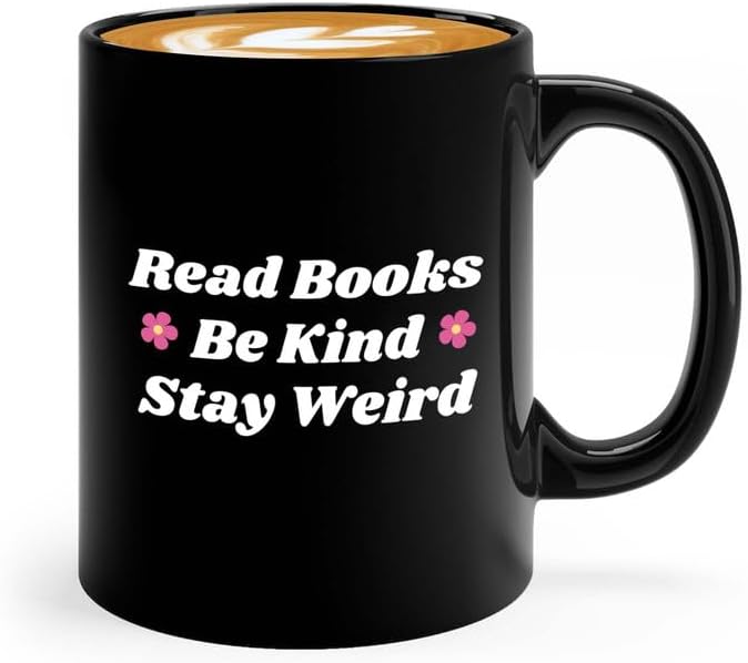Reading Coffee Mug 11oz Black - Read Books - Reader Gift Bookworm Owl Lover Cat Lover Book Lover Novelist Librarian Writer