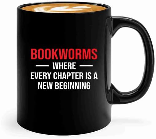 Book Lover Coffee Mug 11oz Black -new beginning - Book Lovers Gifts Book Reader Gifts Book Club Gifts Book Reading Cup Reading Gifts