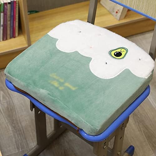 Cartoon Cotton Chair Cushion Office Seat Non-Slip Student Raise Height Pillow for School Study(Cream Avocado)