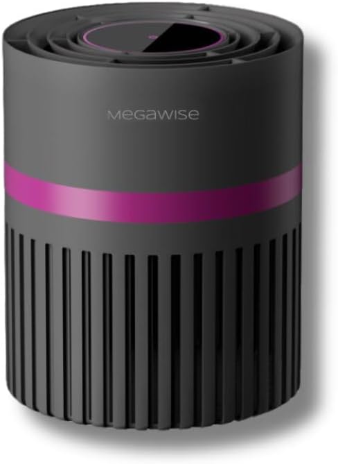 MEGAWISE Air Purifier for Home Bedroom Small Room Office, 3-IN-1 Filtration Air Cleaner for Smoke, Dust, Pet Dander, 100% Ozone Free, Available for California