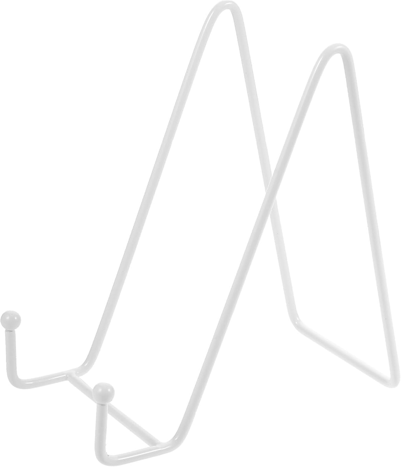 HOMSFOU White Metal Easel Photo Frame Bracket Display Stand Holder for Plates Books Artwork Tabletop Decor 5.90X5.51X2.95 Inches
