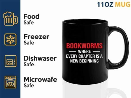Book Lover Coffee Mug 11oz Black -new beginning - Book Lovers Gifts Book Reader Gifts Book Club Gifts Book Reading Cup Reading Gifts