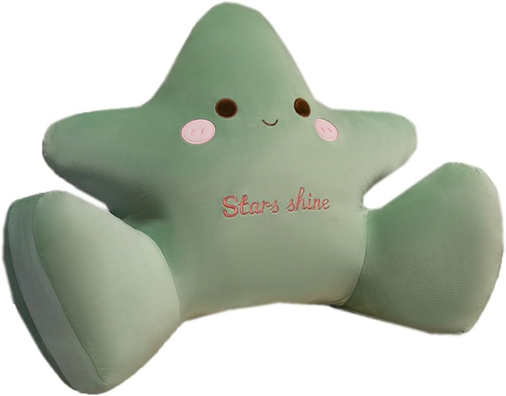 Cute Bed Rest Reading Pillows Sofa Waist Back Cushion Sleeping Feet Neck Support Cushions Soft Resting Backrest Pillow (Green, 80×60CM/31.5"×23.6")