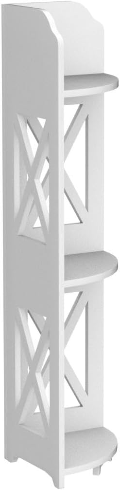 Corner Shelf Stand, Storage Organizer Great for Bathroom, Corner Shelf Perfect for Small Space,Waterproof Stand Also Use for Toilet Paper Stand,White