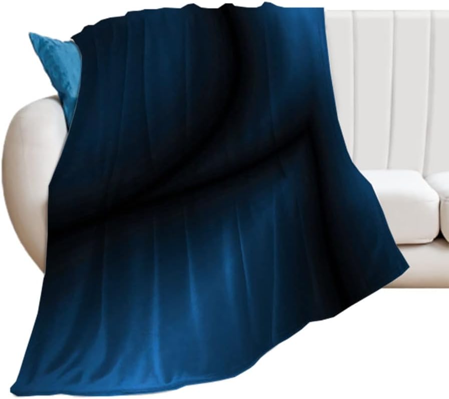 Household Blanket, Deep Ocean Themed Dark Blue Colored, Soft WarmNavy Blue Soft and Cozy Throw Blankets, 60 x 80inches, Assorted Styles, Dark Blue