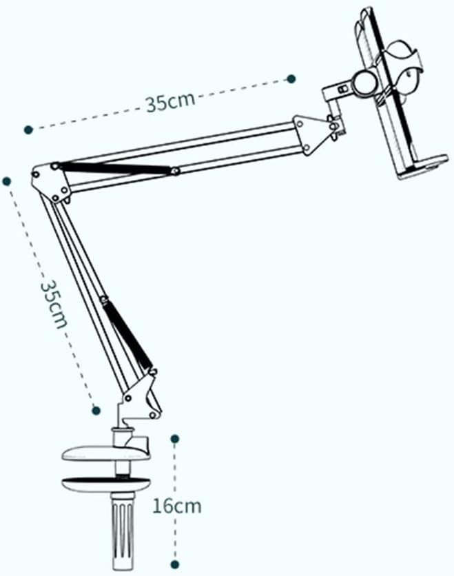 Desktop Long Arm Reading Bracket Multi Angle Rotation Holder Bed Stand Adjustable Rack Books(50-170cm)