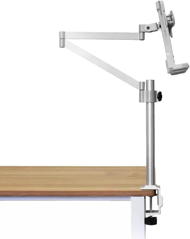 Book Stands Height Adjustable, Book Stand with Clamp, Desktop Cookbook Rest with Page Clips for Reading Hands Free, Aluminum Laptop Stand for Desk, Table Side Design (/White) (/White)