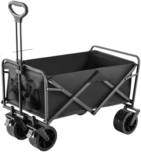Portable Camping Cart,Outdoor Camping Folding Beach Wagon Cart with 4 Wheels for Festival Shopping and Garden Use