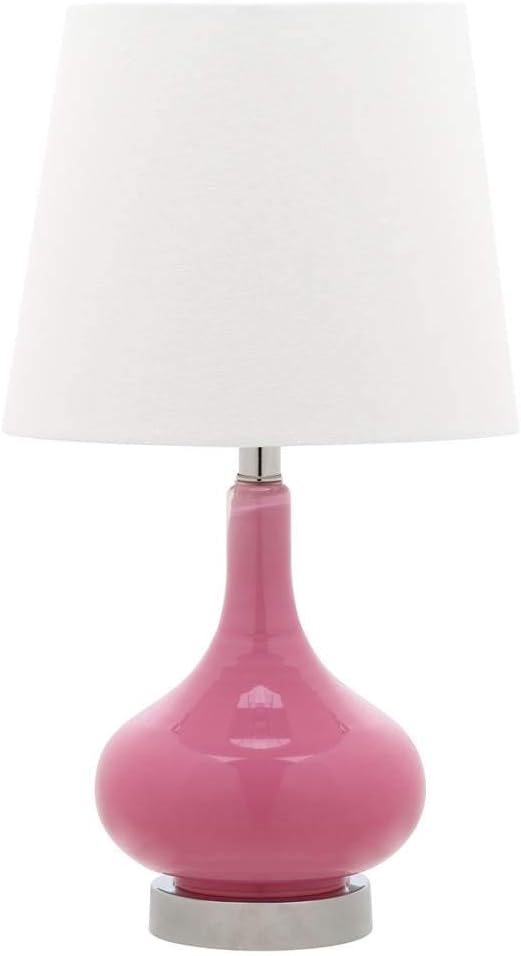 Safavieh Kids Lighting Collection Amy Pink Gourd 18-inch Bedroom Living Room Home Office Desk Nightstand Table Lamp (LED Bulb Included)