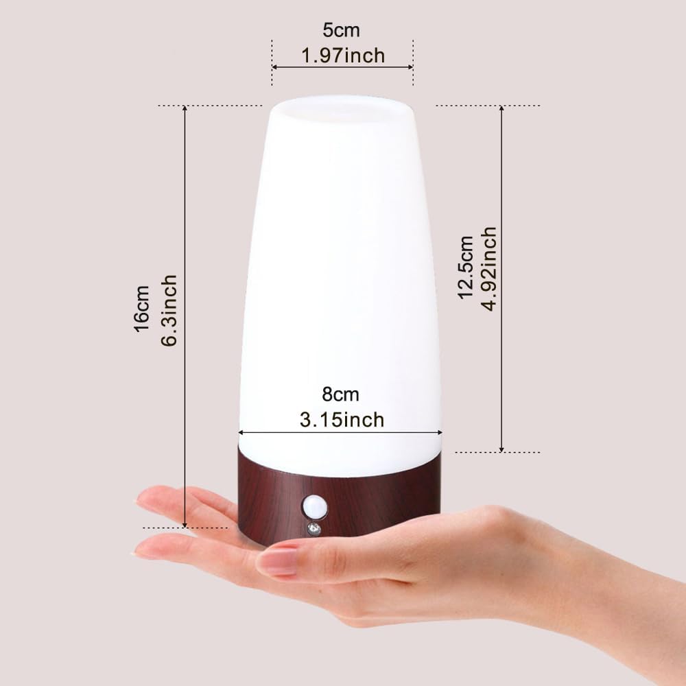 ZEEFO Retro LED Night Light PIR Motion Sensor Light,Activated Step Lighting Lamps,Indoor/Outdoor Battery Operated Lamp Sensitive Portable Moving Table Lamp for Kids Room,Hallway(Round Shape)