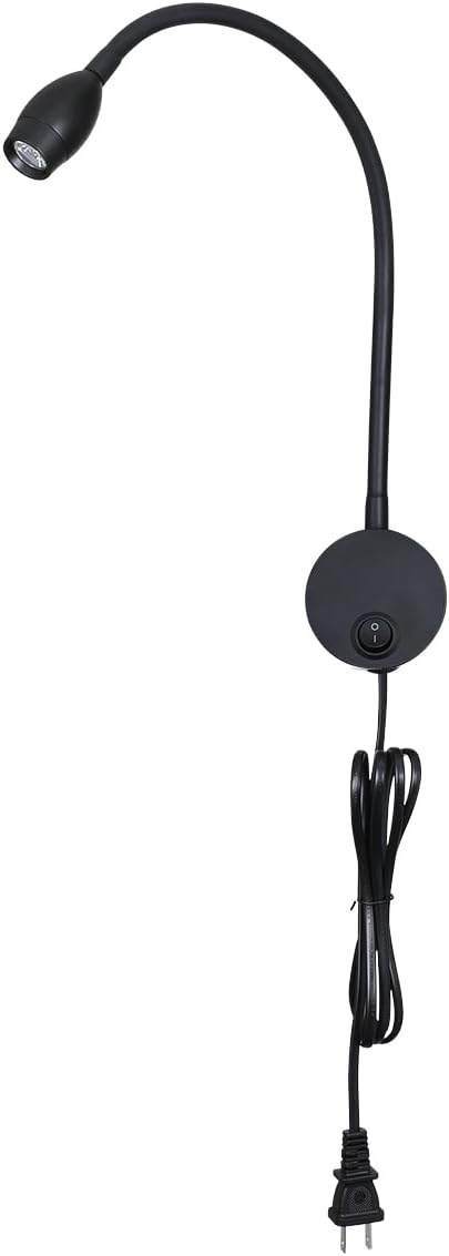 LED Reading Lamp 3W Warm White 3000K for Reading Books Black Plug Cord 2PCS (RS032)