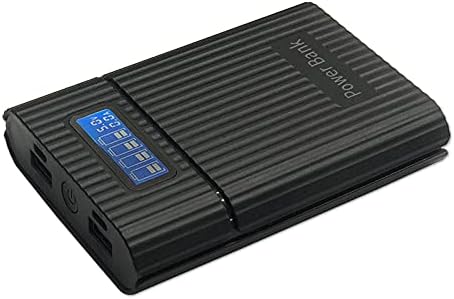LIJIANI Battery Charger Case,Portable DIY Power Bank Box with LCD Display 2 USB Output,Micro and Type c Input, Smart Charger for 3.7v Li-ion Rechargeable Battery (Battery Not Included)