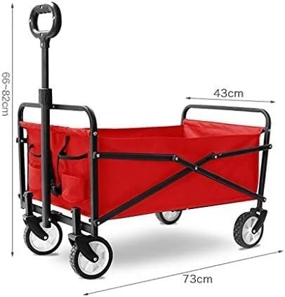 Portable Camping Cart,Festival Trolley Camping Trolley Garden Trolley Folding Portable Garden Trolley Cart with 4 Wheels Heavy Duty Wagon Shopping Cart for Outdoor Camping Beach