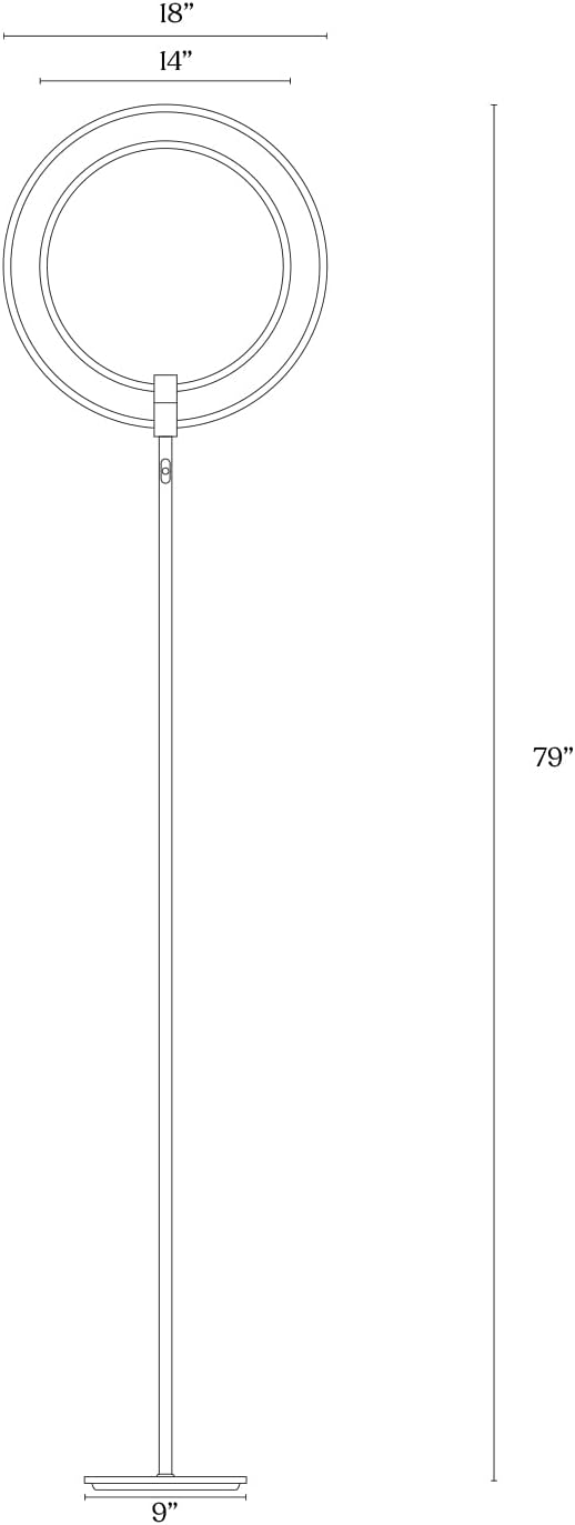 Brightech Eclipse Dimmable LED Floor Lamp, Modern Torchiere Floor Lamp for Living Rooms & Offices – Super Bright Tall Lamp with Dimmable Options for Reading, Standing Lamp Living Room Décor - Black