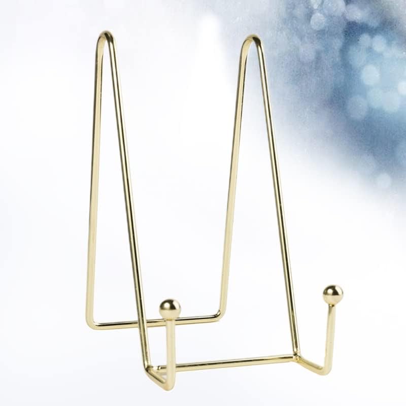 JSEIAJB Easel Display Holder Stand Iron Plate Holds Cook Books Reading Photo Gold Color Shelf