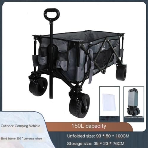Portable Camping Cart,Portable Foldable Beach Camping Trolley Cart for Outdoor Picnics and Hand Pulled Camping Gear