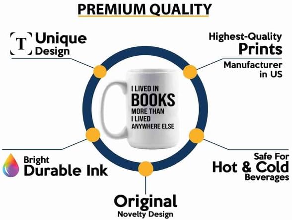 Book Lover Coffee Mug 15oz White -books more - Book Lovers Gifts Book Reader Gifts Book Club Gifts Book Reading Cup Reading Gifts