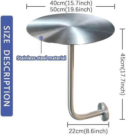 Mid-Century Modern Stainless Steel Round Cocktail Table - 50x50cm Accent Table with L-Shape Base for Bars, Cafes, Bistros - Stylish Snack & Leisure Table