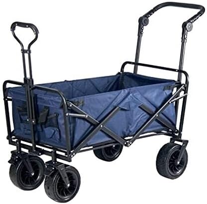 Portable Camping Cart,Outdoor Foldiutility Wagon Foldable Handcart, Garden Utility Truck with Adjustable Handle, Outdoor Pull Wagon, for Beach Fishipicnic, Load-Bea100Kg/220Lbs