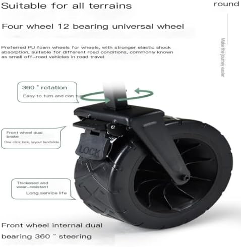 Portable Camping Cart,Outdoor Folding Beach Trolley Cart with Off Road Wheels for Camping and Picnics
