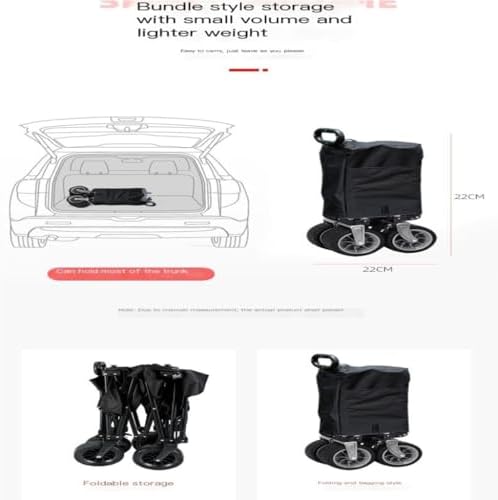 Portable Camping Cart,Outdoor Beach Trolley Cart for Camping and Picnic Folding Hand Operated Small Trailer with Egg Roll Table Ideal for Fishing and Outdoor Activities.