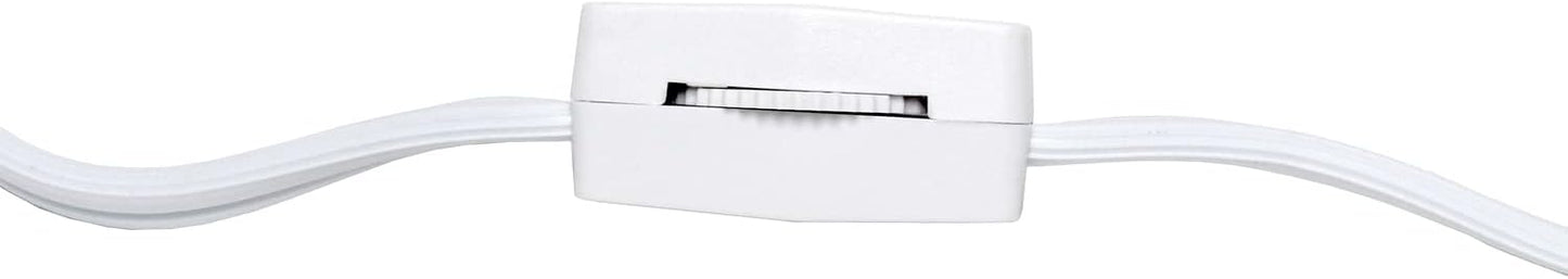 Simple Designs LT2078-DWW Petite Mid Century Table Lamp, Dark Wood and White