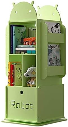 360° Rotating Floor-Standing CD/DVD Rack & Children's Bookcase - Green Storage Display Rack for Home Office, Living Room & Study, 46x52x115cm, Perfect for Magazines & Picture Books