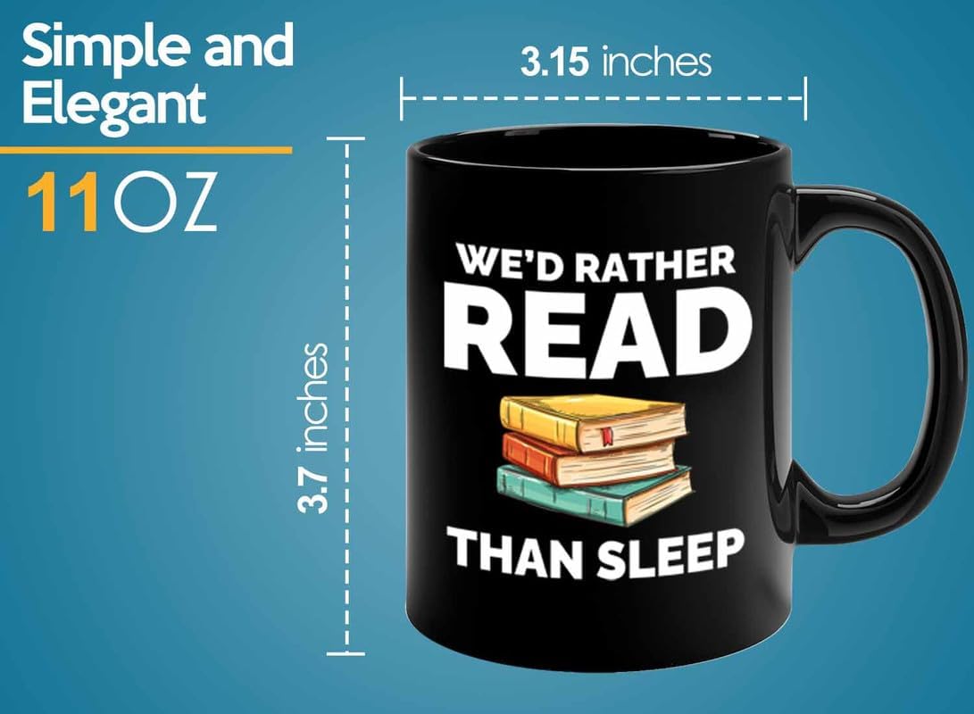 Book Lover Coffee Mug 11oz Black - Read than sleep - Gift For Poets Bookish People Bibliophile Librarian Book Club Reader