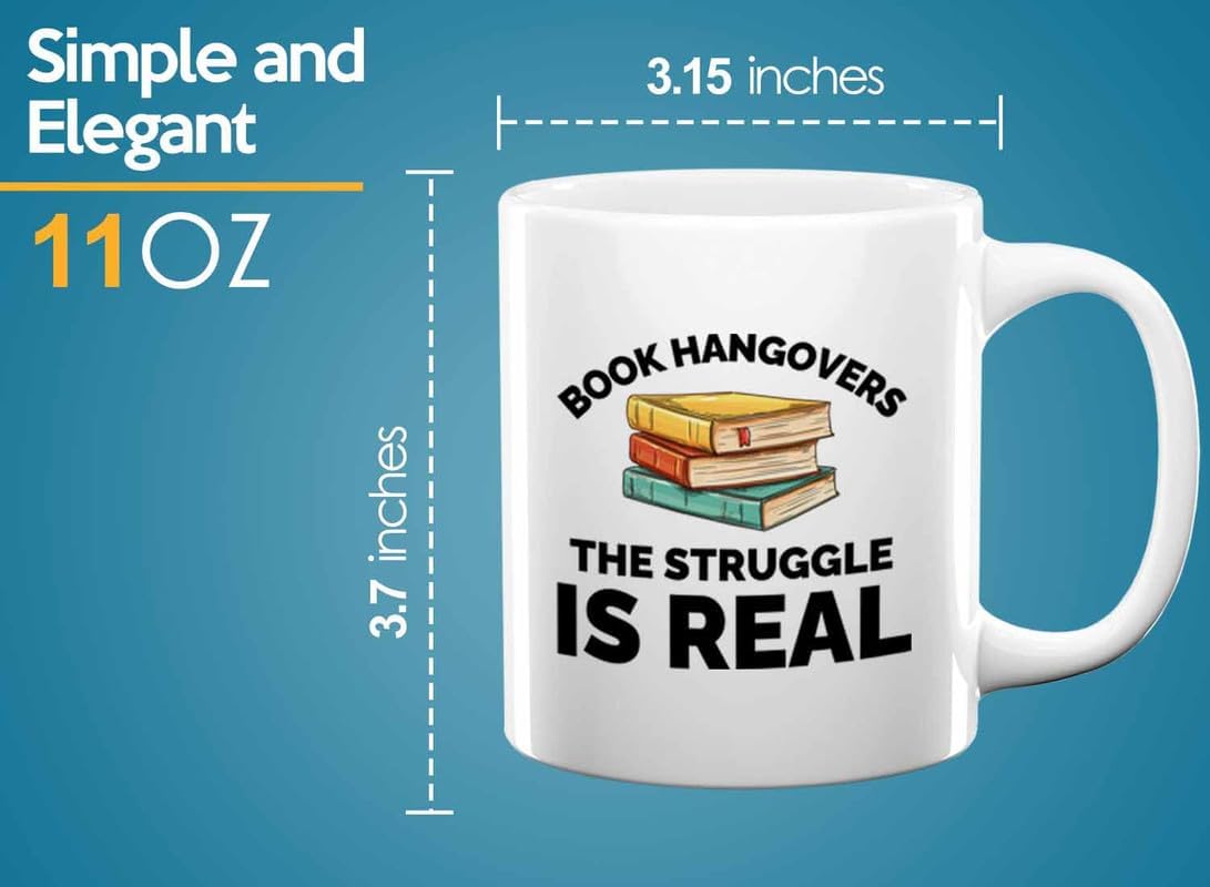Book Lover Coffee Mug 11oz White - The struggle is real - Gift For Poets Bookish People Bibliophile Librarian Book Club Reader