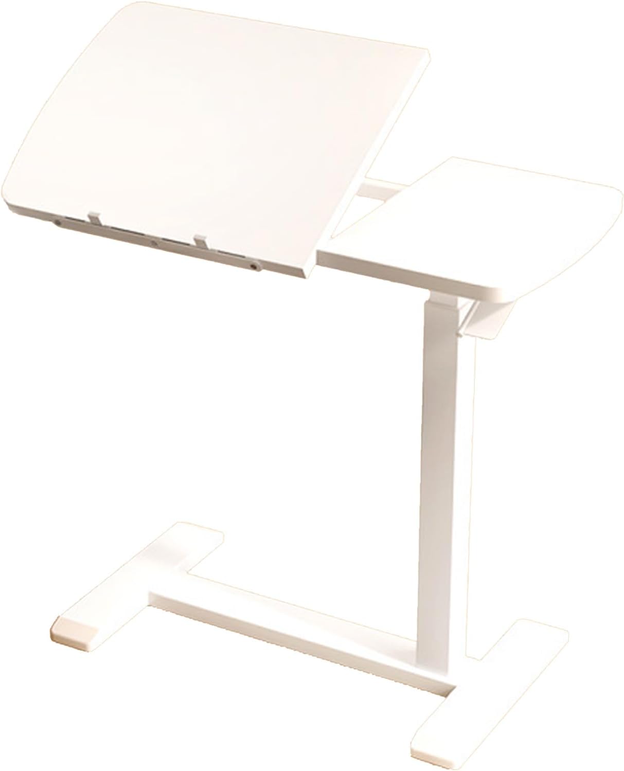 Portable Overbed Table Sofa Side Nursing Table with Wheels - Hospital Bed Table - Height and Angle Adjustable Laptop, Reading, Eating Breakfast Cart Stand