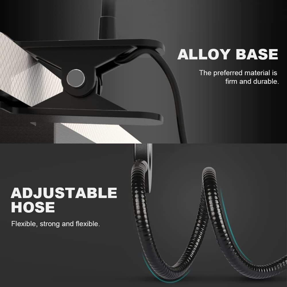 LED Desk Lamp with Clamp, Eye-Caring Reading Light with 3 Color Modes 10 Brightness, Flexible Gooseneck Clip On Lamp for Home Office Bed Headboard, USB Powered Dimmable Table Light