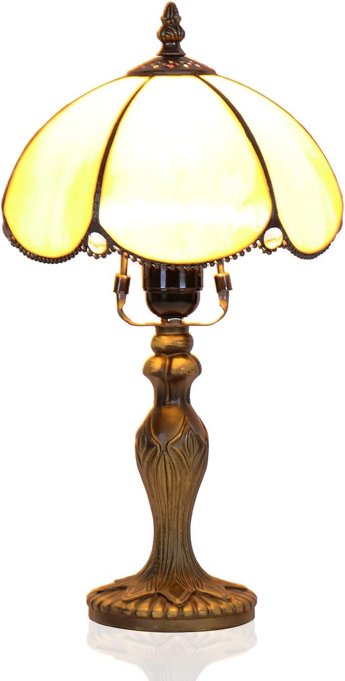 Tiffany Table Lamp, Stained Glass Lamp, Simple European Style, 8 Inch Small Night Light, for Bedroom Living Room Office