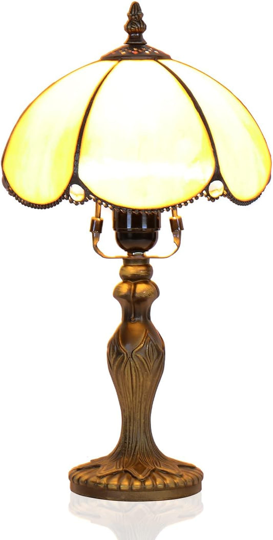 Tiffany Table Lamp, Stained Glass Lamp, Simple European Style, 8 Inch Small Night Light, for Bedroom Living Room Office