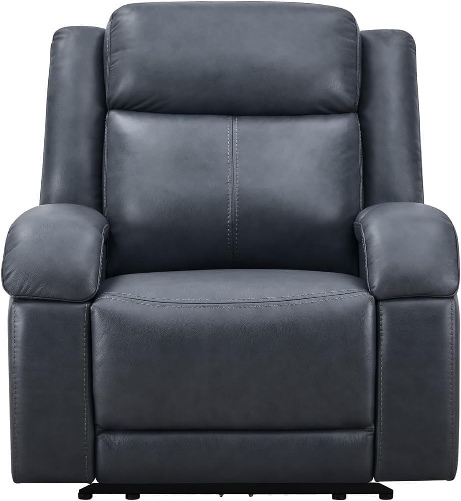 Electric Leather Recliner Sofa for Adults with Adjustable Headrest, USB Charging Ports, Plush Power Recliner Chair for Living Room, Home Theater, and Gaming Seating, Comfortable Ergonomic Design